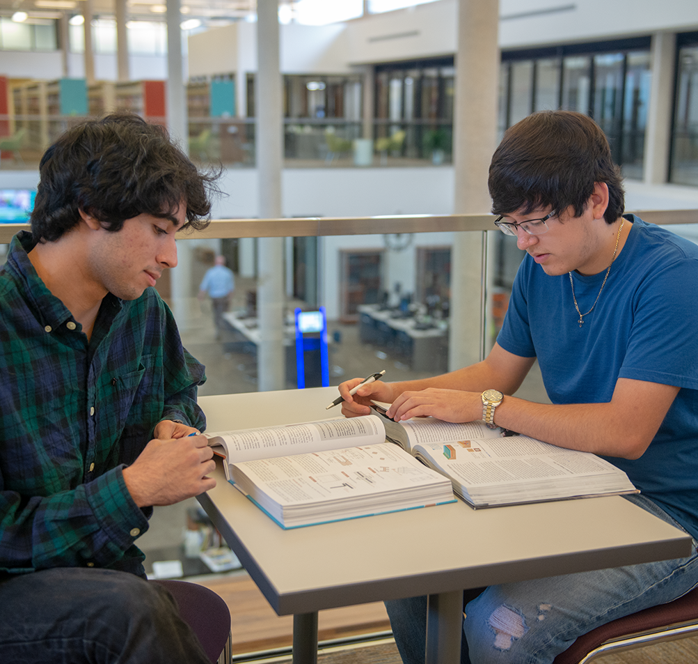 BrazoSport大学生在图书馆学习